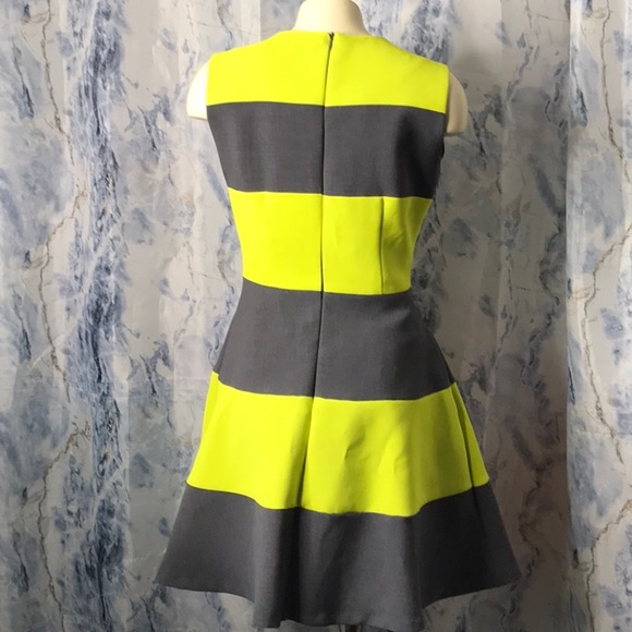 Lollipop By dieu Designer Club yellow gray fitted sleeveless dress line - Picture 5 of 12